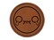 Kawaii Cute Crying Face Round Iron-On Engraved Faux Leather Patch Applique - 2.5"